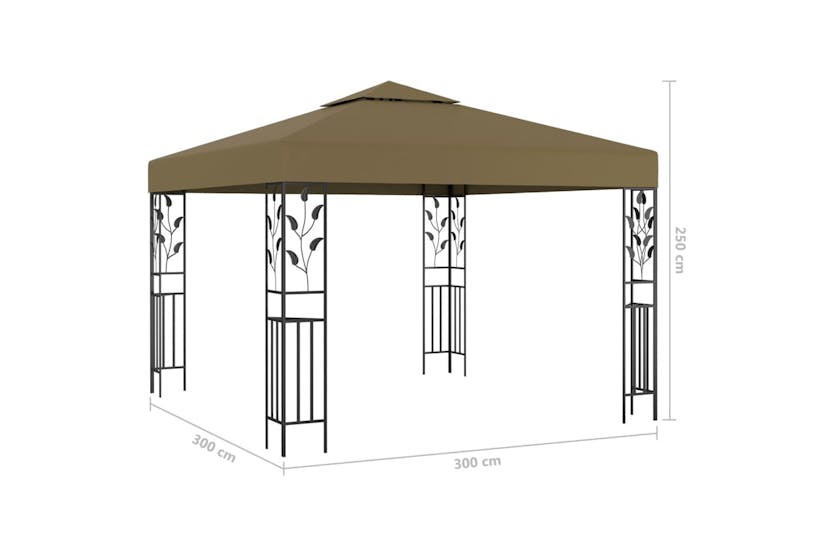 Vidaxl 3070312 Gazebo With Led String Lights 3x3 M Taupe Vidaxl 3070312 Gazebo With Led String Lights 3x3 M Taupe