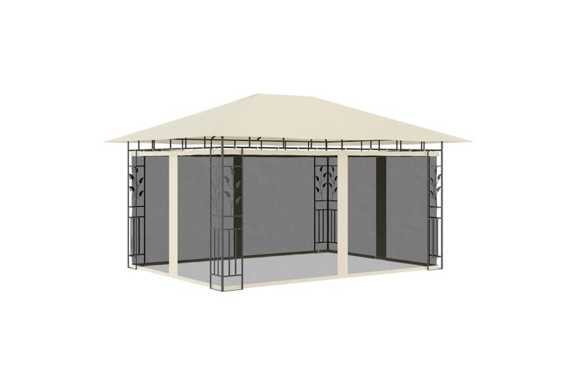 Vidaxl 3070315 Gazebo With Mosquito Net&led String Lights 4x3x2.73 M Cream Vidaxl 3070315 Gazebo With Mosquito Net&led String Lights 4x3x2.73 M Cream