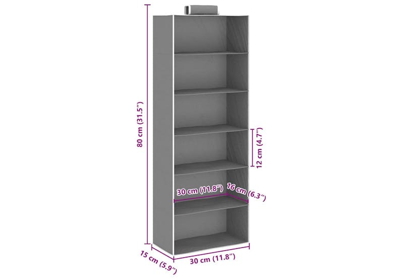Vidaxl 288326 Hanging Closet Organisers 2 Pcs With 6 Shelves Fabric Vidaxl 288326 Hanging Closet Organisers 2 Pcs With 6 Shelves Fabric