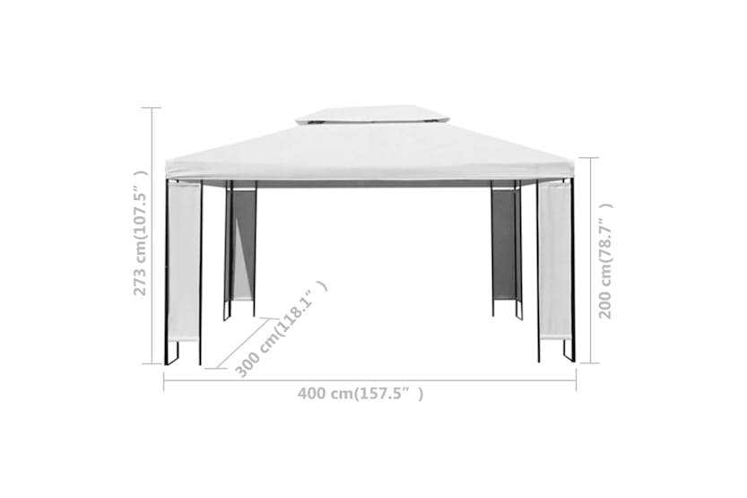 Vidaxl 3070301 Gazebo With Led String Lights White 3x4 M Vidaxl 3070301 Gazebo With Led String Lights White 3x4 M