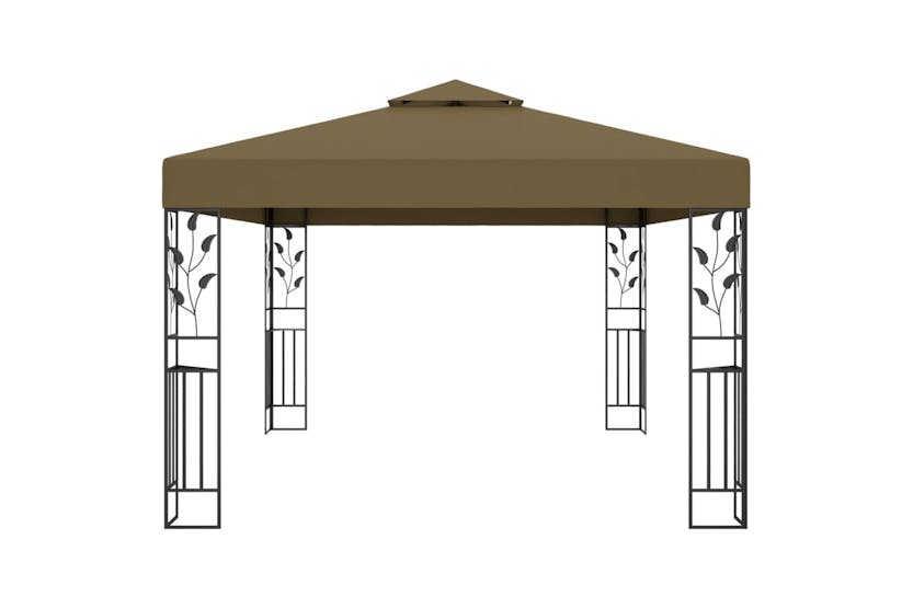 Vidaxl 3070313 Gazebo With Double Roof&led String Lights 3x4 M Taupe Vidaxl 3070313 Gazebo With Double Roof&led String Lights 3x4 M Taupe