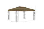 Vidaxl 3070313 Gazebo With Double Roof&led String Lights 3x4 M Taupe Vidaxl 3070313 Gazebo With Double Roof&led String Lights 3x4 M Taupe