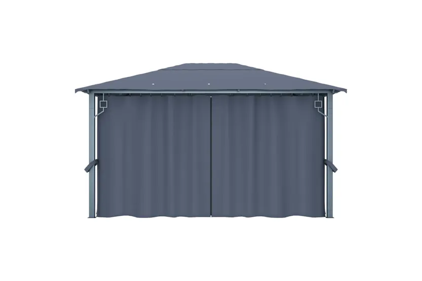 Vidaxl 3070336 Gazebo With Curtain&led String Lights 4x3 M Anthracite Aluminium Vidaxl 3070336 Gazebo With Curtain&led String Lights 4x3 M Anthracite Aluminium