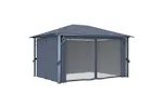 Vidaxl 3070336 Gazebo With Curtain&led String Lights 4x3 M Anthracite Aluminium Vidaxl 3070336 Gazebo With Curtain&led String Lights 4x3 M Anthracite Aluminium