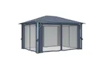 Vidaxl 3070336 Gazebo With Curtain&led String Lights 4x3 M Anthracite Aluminium Vidaxl 3070336 Gazebo With Curtain&led String Lights 4x3 M Anthracite Aluminium