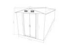 Vidaxl 143353 Garden Shed 257x580x181 Cm Metal Grey Vidaxl 143353 Garden Shed 257x580x181 Cm Metal Grey