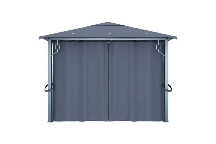 Vidaxl 3070336 Gazebo With Curtain&led String Lights 4x3 M Anthracite Aluminium Vidaxl 3070336 Gazebo With Curtain&led String Lights 4x3 M Anthracite Aluminium