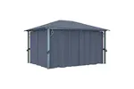 Vidaxl 3070336 Gazebo With Curtain&led String Lights 4x3 M Anthracite Aluminium Vidaxl 3070336 Gazebo With Curtain&led String Lights 4x3 M Anthracite Aluminium