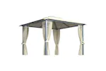 Vidaxl 3070332 Gazebo With Curtain&led String Lights 3x3 M Cream Aluminium Vidaxl 3070332 Gazebo With Curtain&led String Lights 3x3 M Cream Aluminium