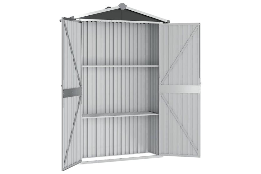 Vidaxl 46303 Garden Shed Anthracite 107.5x46x183 Cm Galvanised Steel Vidaxl 46303 Garden Shed Anthracite 107.5x46x183 Cm Galvanised Steel