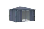 Vidaxl 3070336 Gazebo With Curtain&led String Lights 4x3 M Anthracite Aluminium Vidaxl 3070336 Gazebo With Curtain&led String Lights 4x3 M Anthracite Aluminium