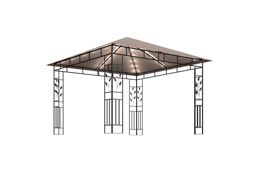 Vidaxl 3070318 Gazebo With Mosquito Net&led String Lights 3x3x2.73 M Taupe Vidaxl 3070318 Gazebo With Mosquito Net&led String Lights 3x3x2.73 M Taupe