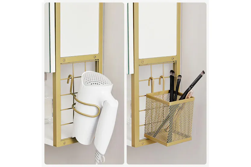 Vasagle Luxury Mirror Cabinet With Led Light – Wall-mounted Door Storage For Bathroom Organisation Vasagle Luxury Mirror Cabinet With Led Light – Wall-mounted Door Storage For Bathroom Organisation