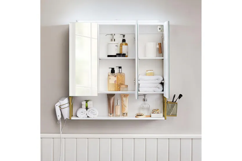 Vasagle Luxury Mirror Cabinet With Led Light – Wall-mounted Door Storage For Bathroom Organisation Vasagle Luxury Mirror Cabinet With Led Light – Wall-mounted Door Storage For Bathroom Organisation