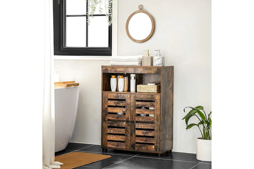 Vasagle Bbk502g01 Rustic Brown Washbasin Cabinet For Extra Storage Vasagle Bbk502g01 Rustic Brown Washbasin Cabinet For Extra Storage