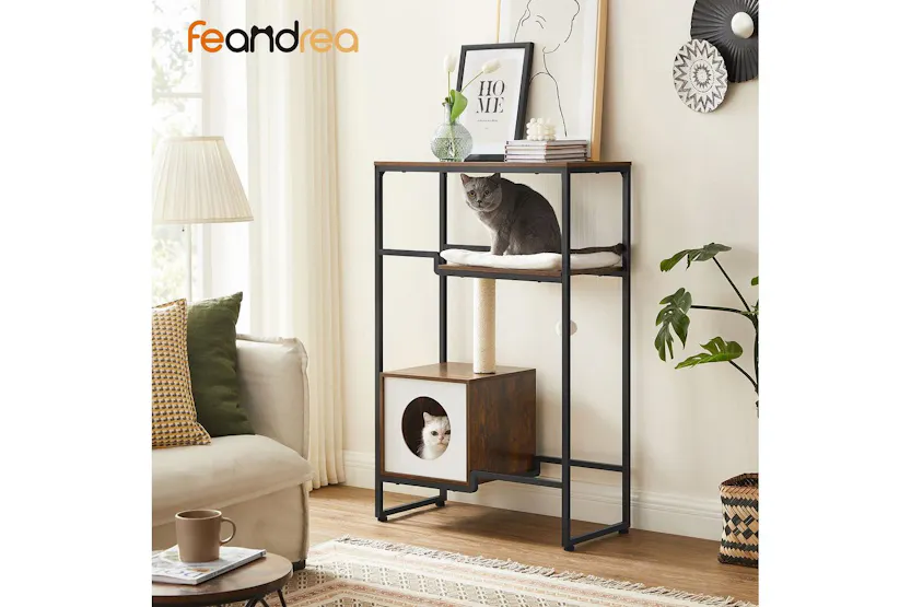 Feandrea Pdc12h - Vintage Brown Durable Pet Carrier With Sisal Scratching Post - Cat Travel Essential Feandrea Pdc12h - Vintage Brown Durable Pet Carrier With Sisal Scratching Post - Cat Travel Essential