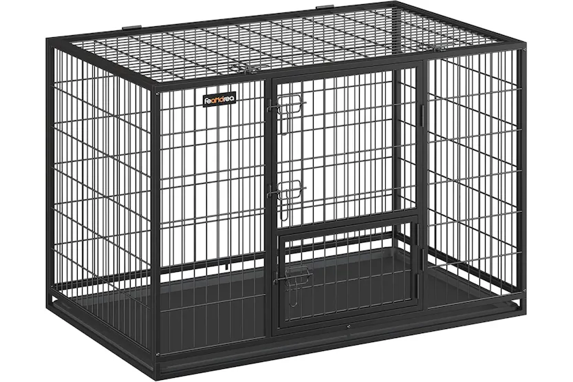 Feandrea 48" Heavy-duty Dog Cage Ppd003b01v1 With Dual Locking Doors For Safer Pet Residence Feandrea 48" Heavy-duty Dog Cage Ppd003b01v1 With Dual Locking Doors For Safer Pet Residence
