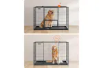 Feandrea 48" Heavy-duty Dog Cage Ppd003b01v1 With Dual Locking Doors For Safer Pet Residence Feandrea 48" Heavy-duty Dog Cage Ppd003b01v1 With Dual Locking Doors For Safer Pet Residence