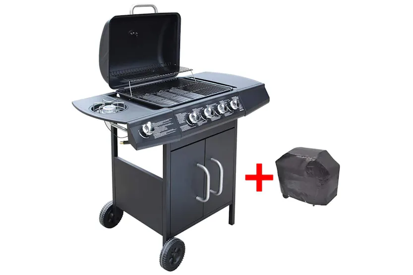 Vidaxl Gas Barbecue Grill 4+1 Cooking Zone Black Vidaxl Gas Barbecue Grill 4+1 Cooking Zone Black