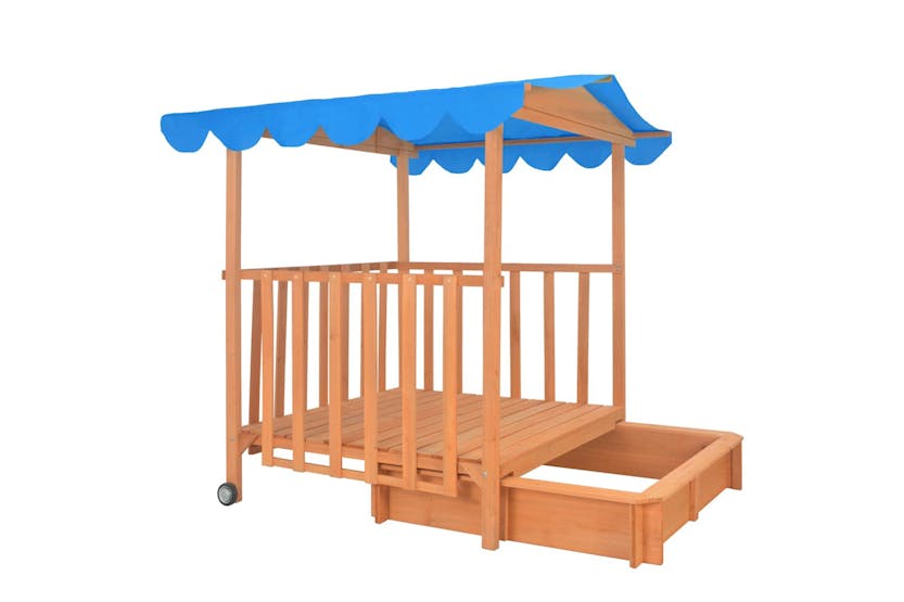 Vidaxl Kids Playhouse With Sandbox Fir Wood Blue Uv50 Vidaxl Kids Playhouse With Sandbox Fir Wood Blue Uv50