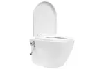 Vidaxl Wall Hung Rimless Toilet With Concealed Cistern Ceramic White Vidaxl Wall Hung Rimless Toilet With Concealed Cistern Ceramic White