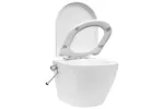 Vidaxl Wall Hung Rimless Toilet With Concealed Cistern Ceramic White Vidaxl Wall Hung Rimless Toilet With Concealed Cistern Ceramic White