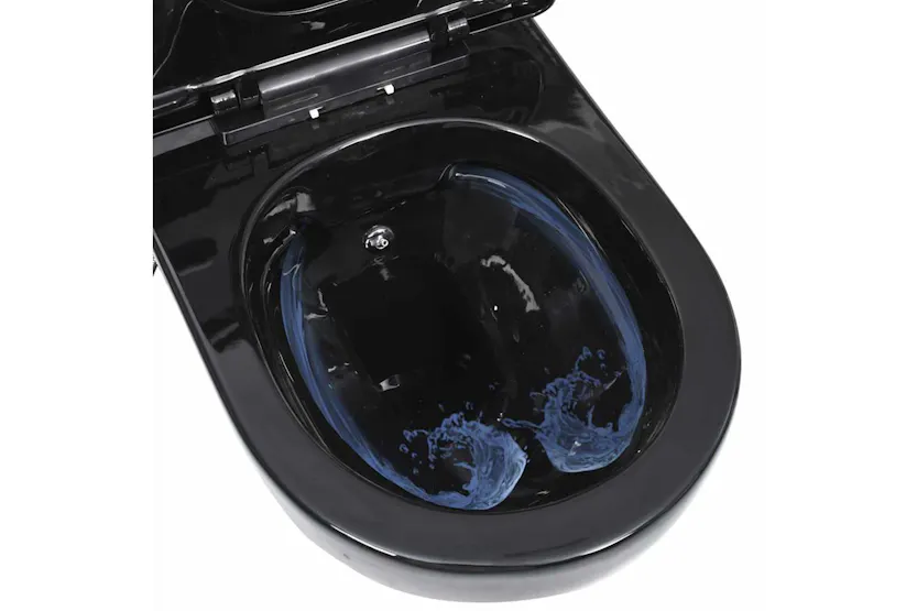 Vidaxl Wall Hung Rimless Toilet With Concealed Cistern Ceramic Black Vidaxl Wall Hung Rimless Toilet With Concealed Cistern Ceramic Black