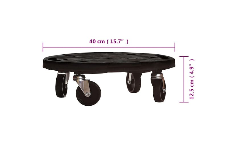 Vidaxl Plant Trolleys With Wheels 5 Pcs Diameter 40 Cm Black 275 Kg Vidaxl Plant Trolleys With Wheels 5 Pcs Diameter 40 Cm Black 275 Kg