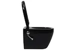 Vidaxl Wall Hung Rimless Toilet With Concealed Cistern Ceramic Black Vidaxl Wall Hung Rimless Toilet With Concealed Cistern Ceramic Black
