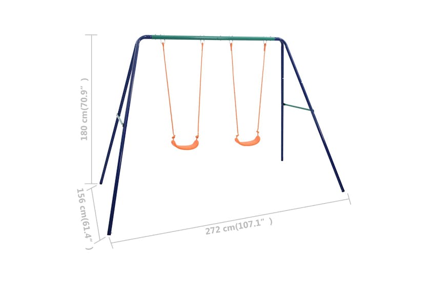 Vidaxl Swing Set With 2 Seats Steel Vidaxl Swing Set With 2 Seats Steel