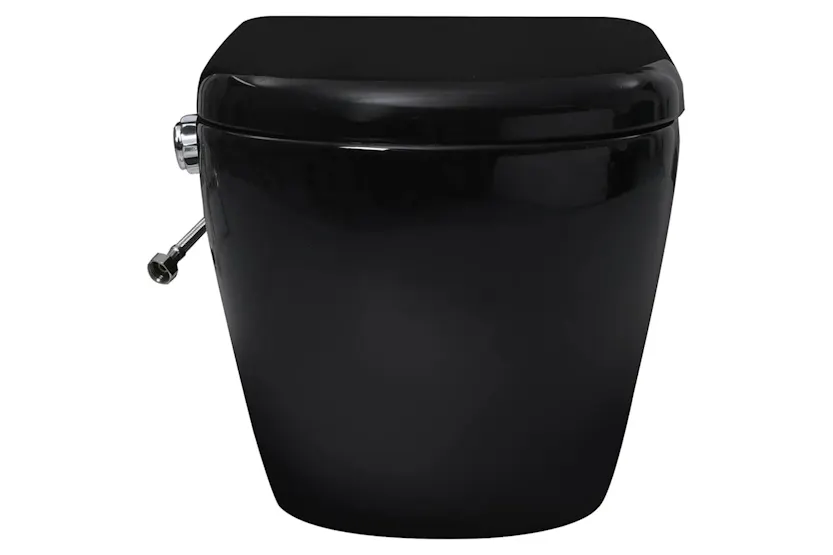 Vidaxl Wall Hung Rimless Toilet With Concealed Cistern Ceramic Black Vidaxl Wall Hung Rimless Toilet With Concealed Cistern Ceramic Black