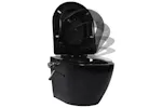 Vidaxl Wall Hung Rimless Toilet With Concealed Cistern Ceramic Black Vidaxl Wall Hung Rimless Toilet With Concealed Cistern Ceramic Black