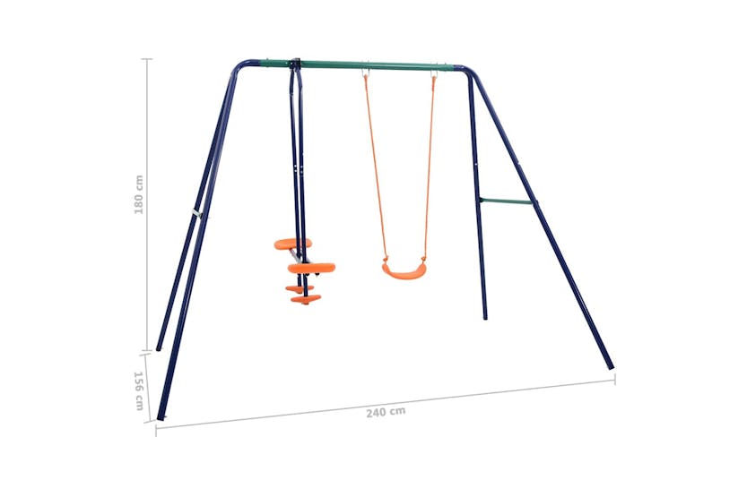 Vidaxl Swing Set With 3 Seats Steel Vidaxl Swing Set With 3 Seats Steel