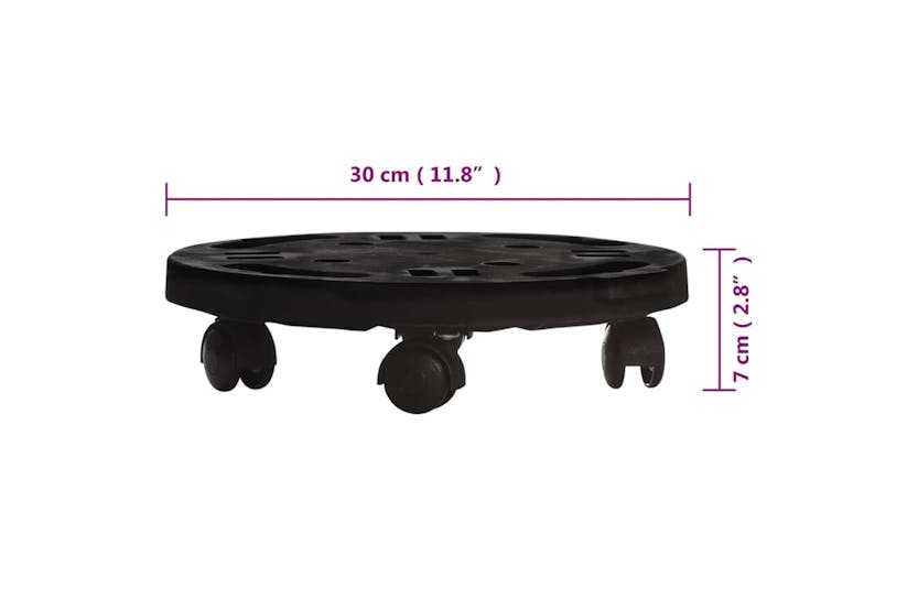 Vidaxl Plant Trolleys With Wheels 3 Pcs Diameter 30 Cm Black 170 Kg Vidaxl Plant Trolleys With Wheels 3 Pcs Diameter 30 Cm Black 170 Kg