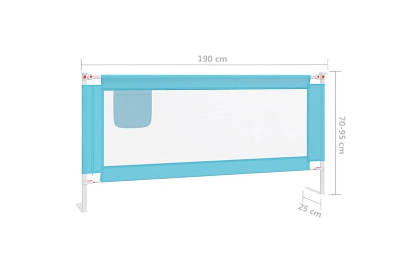 Vidaxl Toddler Safety Bed Rail Blue 190x25 Cm Fabric Vidaxl Toddler Safety Bed Rail Blue 190x25 Cm Fabric