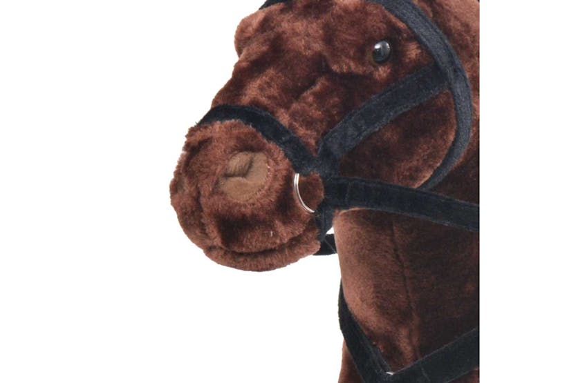Vidaxl Standing Plush Toy Horse Dark Brown Xxl Vidaxl Standing Plush Toy Horse Dark Brown Xxl