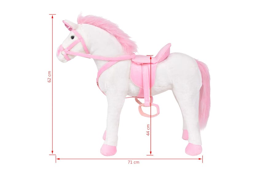 Vidaxl Standing Plush Toy Unicorn White And Pink Xxl Vidaxl Standing Plush Toy Unicorn White And Pink Xxl
