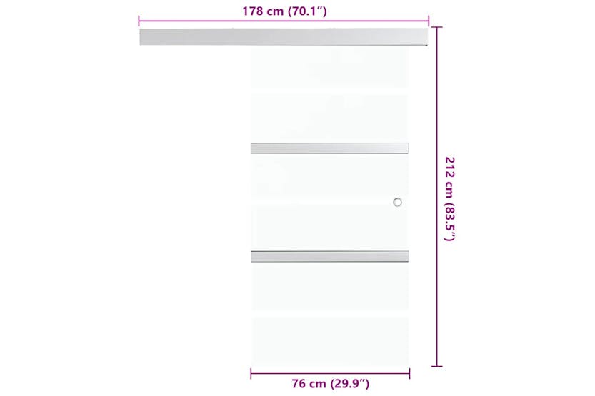 Vidaxl Sliding Door Esg Glass And Aluminium 76x212 Cm Silver Vidaxl Sliding Door Esg Glass And Aluminium 76x212 Cm Silver