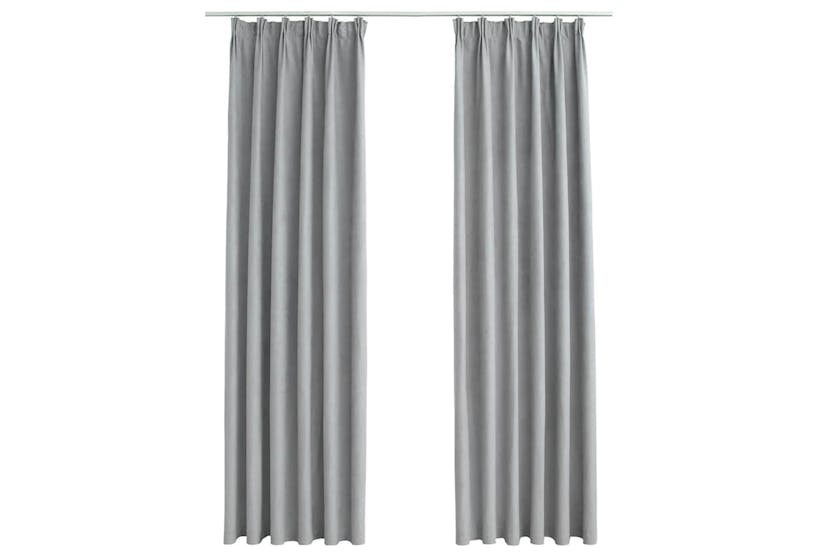 Vidaxl Blackout Curtains With Hooks 2 Pcs Grey 140x245 Cm Vidaxl Blackout Curtains With Hooks 2 Pcs Grey 140x245 Cm