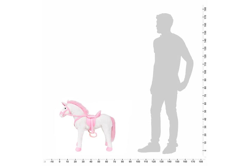 Vidaxl Standing Plush Toy Unicorn White And Pink Xxl Vidaxl Standing Plush Toy Unicorn White And Pink Xxl