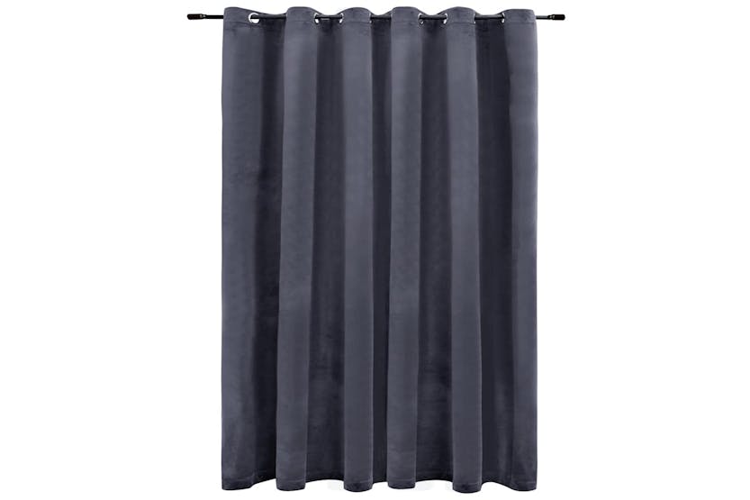Vidaxl Blackout Curtain With Metal Rings Velvet Anthracite 290x245 Cm Vidaxl Blackout Curtain With Metal Rings Velvet Anthracite 290x245 Cm