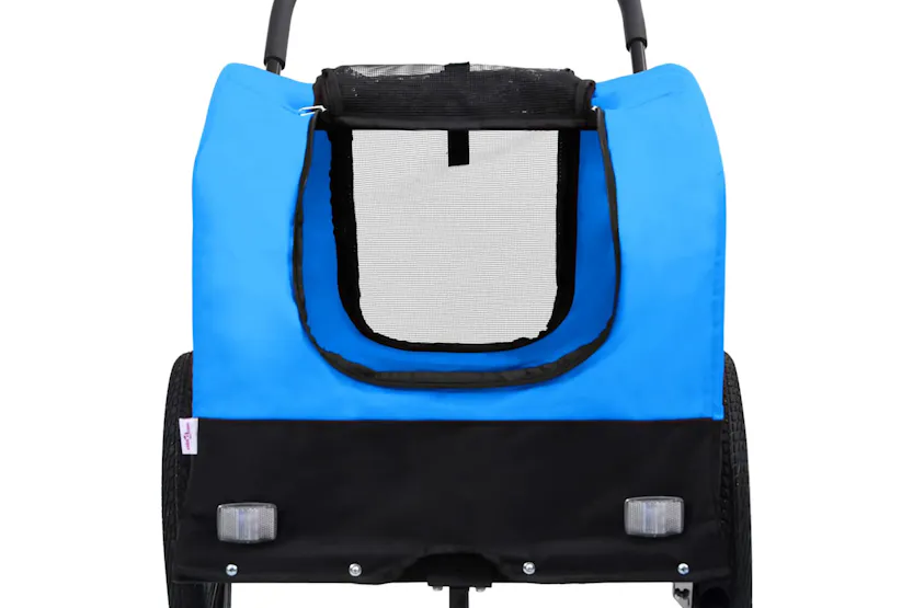 Vidaxl 2-in-1 Pet Bike Trailer & Jogging Stroller Blue And Black Vidaxl 2-in-1 Pet Bike Trailer & Jogging Stroller Blue And Black