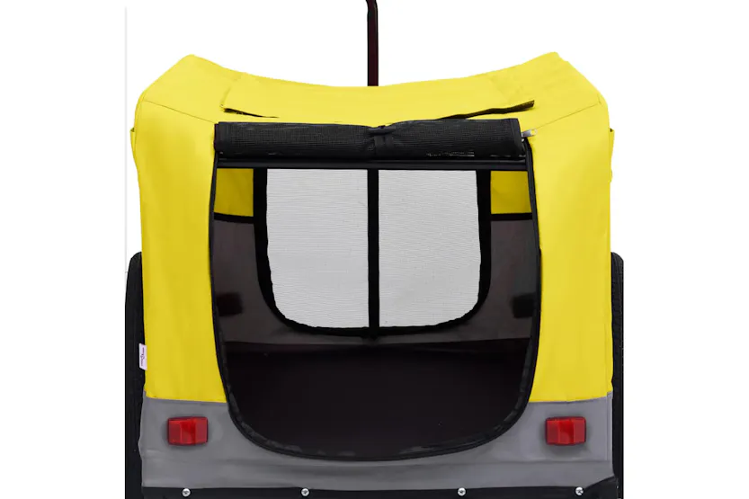 Vidaxl 2-in-1 Pet Bike Trailer & Jogging Stroller Yellow And Grey Vidaxl 2-in-1 Pet Bike Trailer & Jogging Stroller Yellow And Grey