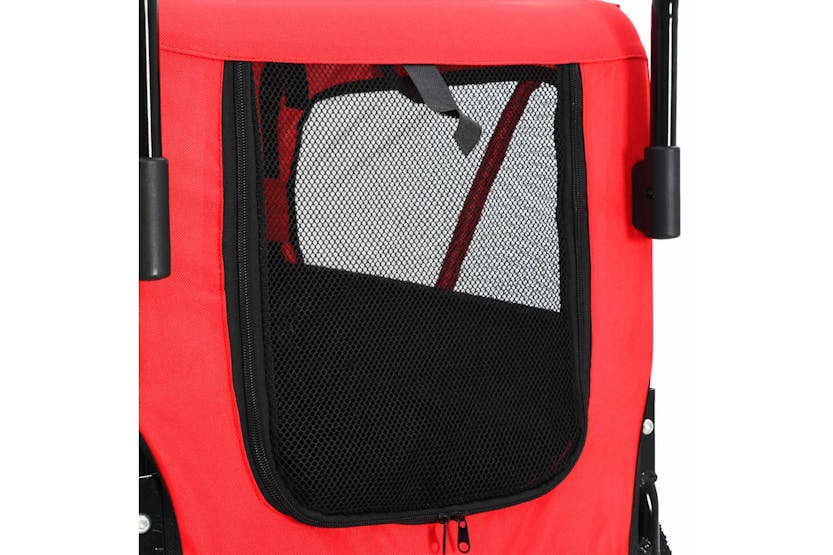 Vidaxl 2-in-1 Pet Bike Trailer & Jogging Stroller Red And Black Vidaxl 2-in-1 Pet Bike Trailer & Jogging Stroller Red And Black