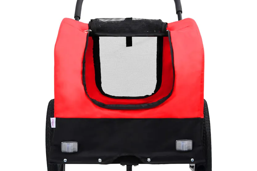 Vidaxl 2-in-1 Pet Bike Trailer & Jogging Stroller Red And Black Vidaxl 2-in-1 Pet Bike Trailer & Jogging Stroller Red And Black