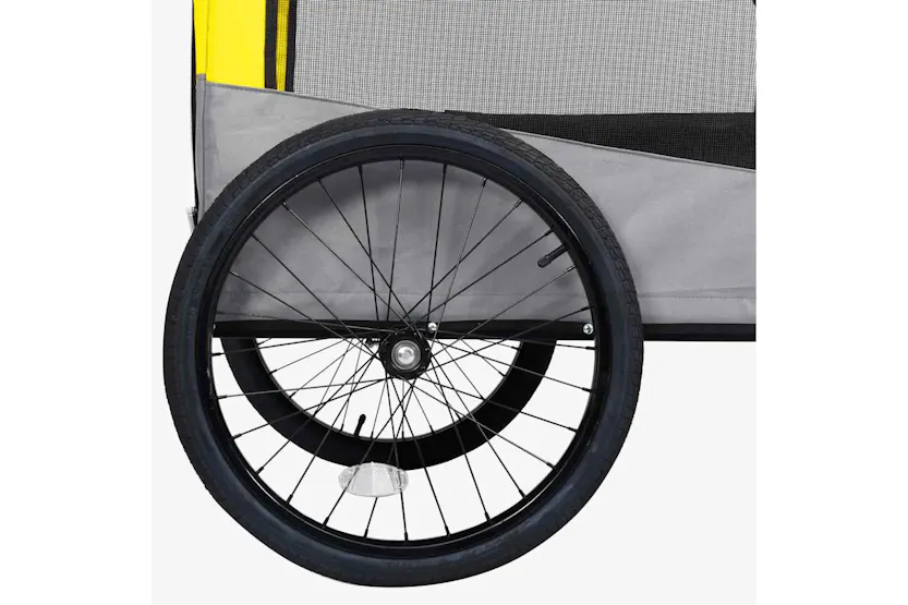 Vidaxl 2-in-1 Pet Bike Trailer & Jogging Stroller Yellow And Grey Vidaxl 2-in-1 Pet Bike Trailer & Jogging Stroller Yellow And Grey