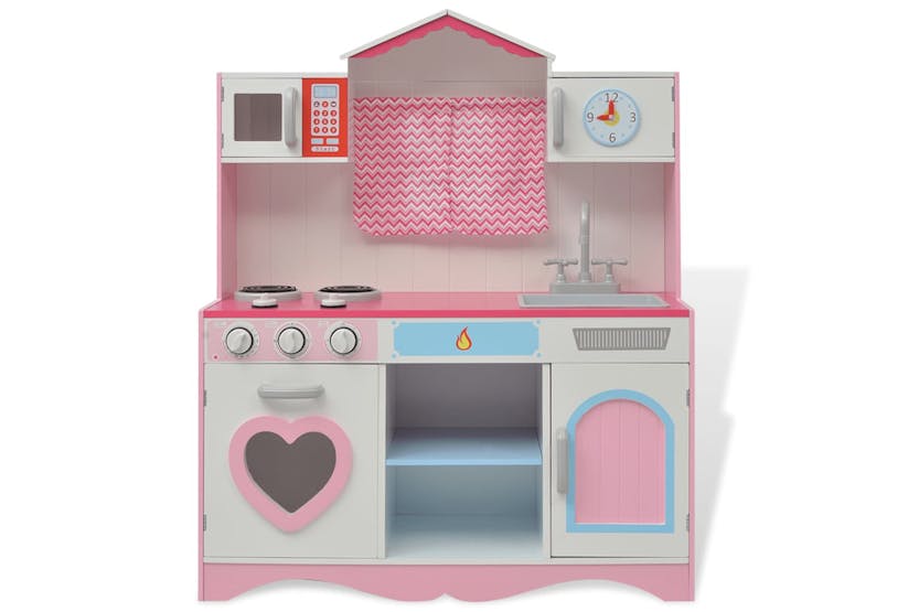 Vidaxl Toy Kitchen Wood 82x30x100 Cm Pink And White Vidaxl Toy Kitchen Wood 82x30x100 Cm Pink And White