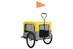 Vidaxl 2-in-1 Pet Bike Trailer & Jogging Stroller Yellow And Grey Vidaxl 2-in-1 Pet Bike Trailer & Jogging Stroller Yellow And Grey