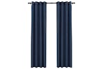 Vidaxl Linen-look Blackout Curtains With Grommets 2 Pcs Blue 140x245cm Vidaxl Linen-look Blackout Curtains With Grommets 2 Pcs Blue 140x245cm