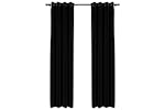 Vidaxl Linen-look Blackout Curtains With Grommets 2pcs Black 140x245cm Vidaxl Linen-look Blackout Curtains With Grommets 2pcs Black 140x245cm